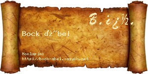 Bock Ábel névjegykártya