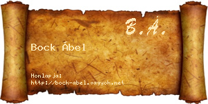 Bock Ábel névjegykártya