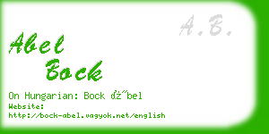 abel bock business card